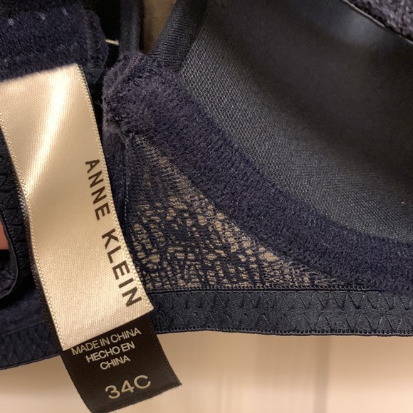 2 Pack Anne Klein 34C Bras Navy Tan Lace Trim Excellent Quality NWT - Picture 5 of 8